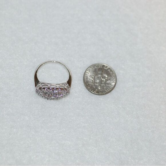 Vintage victorian style diamond and 14k white gold  cluster ring - Picture 3 of 5